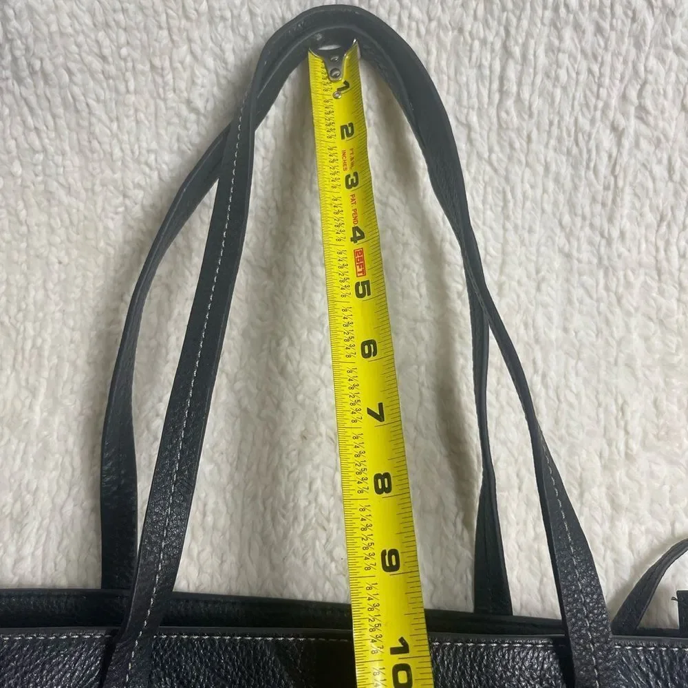Michael Kors Black Leather Shoulder Bag with side drawstring gold tone hardwares